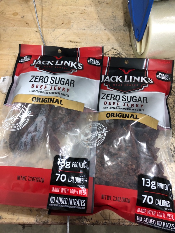 Photo 2 of **EXP DATE 02/24/23** Jack Link's Beef Jerky, Zero Sugar, No Sweetners Added, No Nitrates
