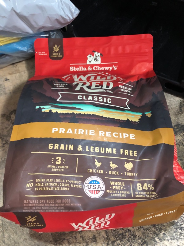 Photo 2 of **EXP DATE JAN 7,2023**Stella & Chewy's Wild Red Classic Kibble Grain-Free Prairie Recipe Dry Dog Food, 3.5-lb bag