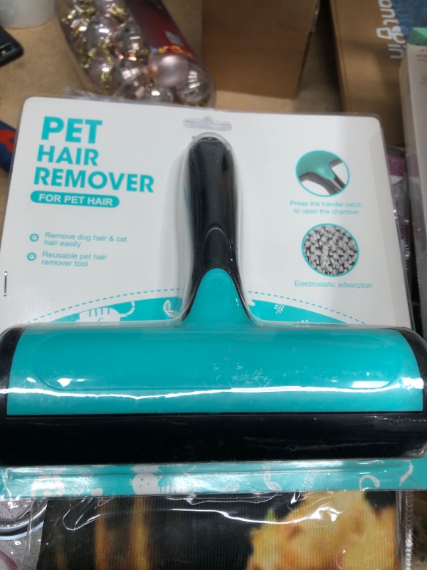 Photo 2 of Baison Pet Hair Remover - Dog & Cat Fur Remover with Self-Cleaning Base - Eco-Friendly, Portable,Perfect for Furniture, Couch, Lake Blue