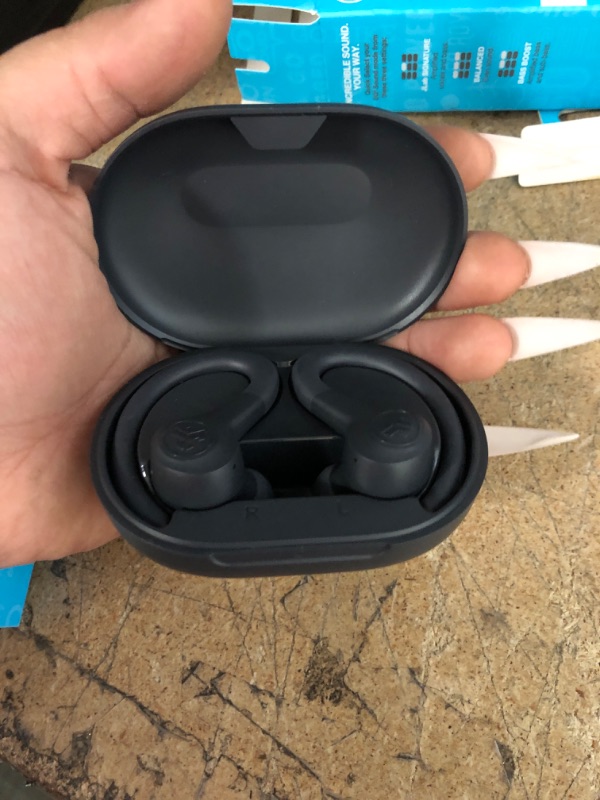 Photo 4 of JLab Go Air Sport - Wireless Workout Earbuds Featuring C3 Clear Calling, Secure Earhook Sport Design, 32+ Hour Bluetooth Playtime, and 3 EQ Sound Settings (Graphite/Black)