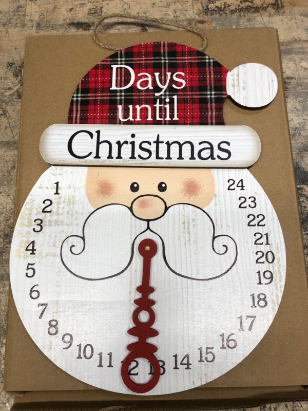 Photo 2 of 2022 Christmas Countdown Advent Calendar 2022 for All Ages,12IN Wooden Christmas Wreath Decoration for Door Wall Mantel Home Decor Christmas Welcome Sign (Santa Claus)