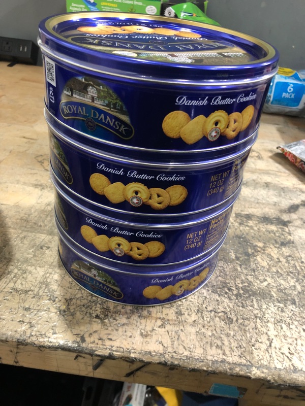 Photo 2 of  PACK OF 4 Royal Dansk Danish Butter Cookies, 12 Ounce Tins BEST BY 5/17/2023