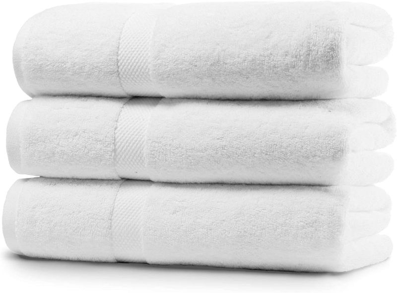 Photo 1 of  Quick Dry White Bathroom Towels Set of 3, Soft Bath Towels, Body Towels White Towel Set for Bathroom 30 X 56 