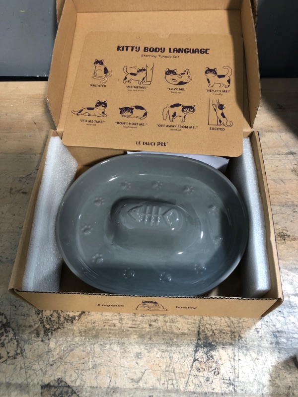 Photo 2 of SEE PICTURE ITEM IS SLIGHTLY DIFFERENT**** LE TAUCI PET BOWL, CERAMIC CAT BOWL FOR MULTIPLE CATS