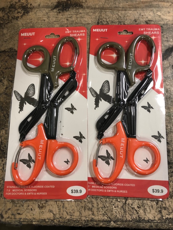 Photo 2 of 2 PACKS OF MEUUT Medical Scissors Trauma Shears-8 inches Bandage Scissors Heavy Duty, Surgical Grade Shears Stainless Steel EMT Scissors for Doctors Nurses EMT Workers