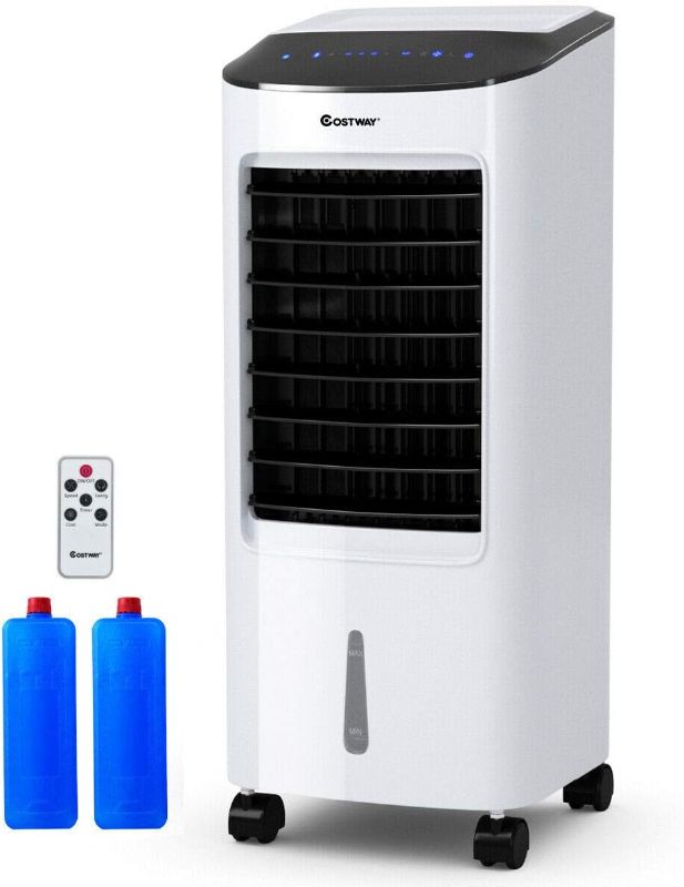 Photo 1 of NEW. COSTWAY Evaporative Cooler, Portable Air Cooler with LED Display, Remote Control, 7.5-Hour Timing Function, for Home & Office, Cooling & Humidification Function (29-Inch)
