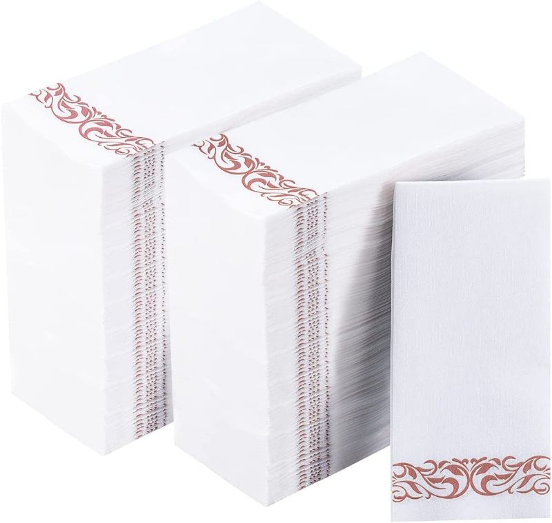 Photo 1 of [400 Pack]Vplus Paper Napkins Guest Towels Disposable Premium Quality 3-ply Dinner Napkins Disposable Soft, Absorbent, Party Napkins Wedding Napkins for Kitchen, Parties, Dinners or Events(rose gold)
