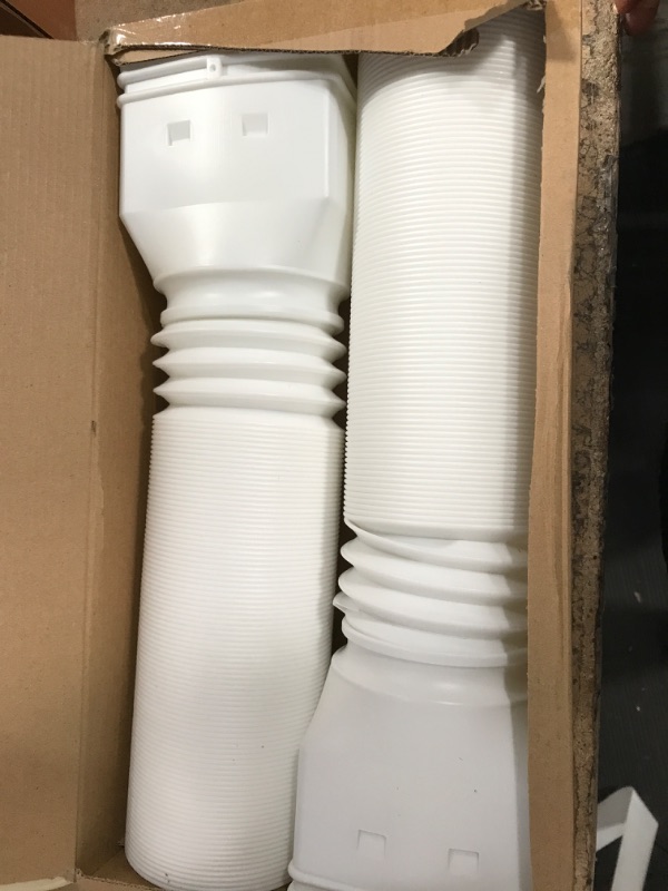 Photo 2 of  2 Pack Rain Gutter Downspout Extensions Flexible,Drain Downspout Extender Connector 21"-58",Screws for Included,White