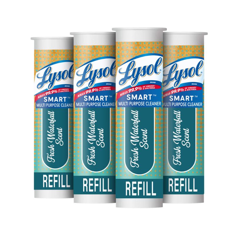 Photo 1 of 3 pack - Lysol Smart Refill Cartridges, 4 x 0.195FL.OZ (5.76mL) (Pack of 4) Fresh Waterfall Refill 4 Count (Pack of 1)