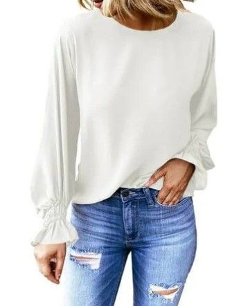 Photo 1 of General Brand Womens Ruffle Bubble Sleeve Shirts size L