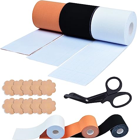 Photo 1 of Boob Tape, 3 Pcs Breast Lift Tape, Boob Lift Tape, Push up Tape Breast Tape Lifting Large Breast Great Solution for Your Outlook Dress, Top, Backless Outfit, Swimsuit and More, with A pair of scissors