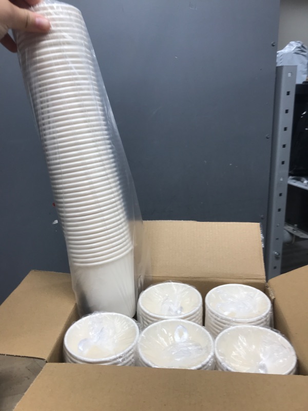 Photo 2 of [300 Pack]8 oz Paper Cups,White Disposable Coffee Cups,Hot/Cold Beverage Drinking Cups for Water, Juice White 8 oz