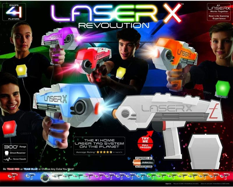 Photo 1 of (MISSING 2 BLASTERS) Laser X Revolution 4 Blaster Set Ages 6+ Yrs