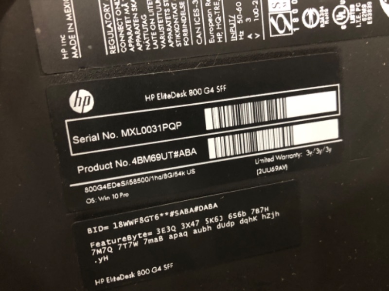 Photo 1 of HP EliteDesk 800 G4 Small Form Desktop, Intel Six Core 8th Gen i5 8500 3.0Ghz, 16GB DDR4 RAM, 256GB NVMe PCIe M.2 SSD, USB Type C, Windows 10 Pro (Renewed)