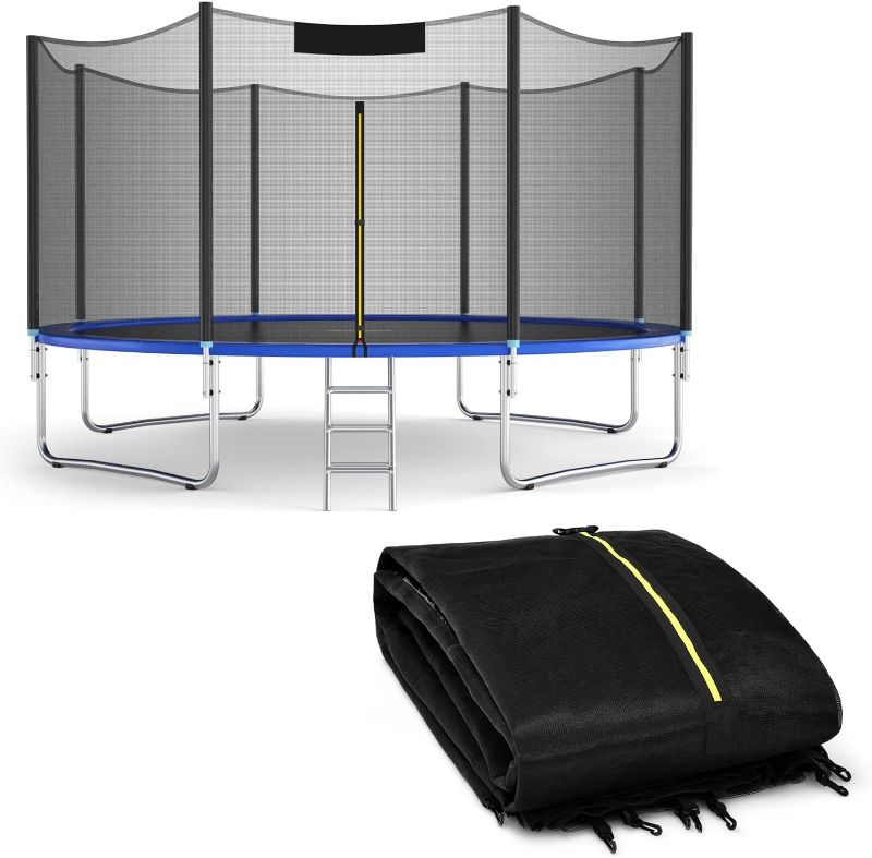 Photo 1 of 12Ft Replacement Weather-Resistant Trampoline Safety Enclosure Net TW10025
