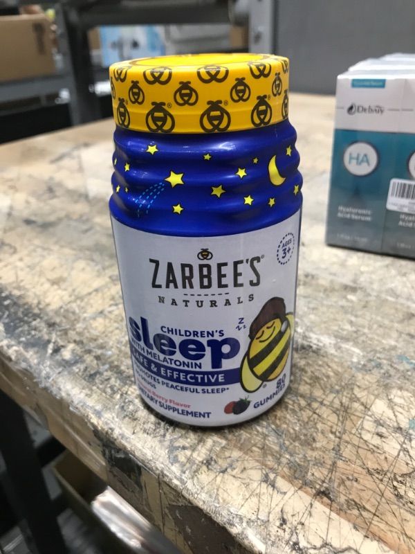 Photo 2 of **EXP DATE 08/2023**Zarbee's Kids 1mg Melatonin Gummy, Drug-Free & Effective Sleep Supplement for Children Ages 3 and Up, Natural Berry Flavored Gummies, 80 Count