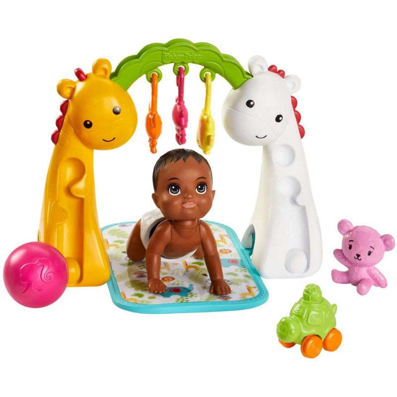 Photo 1 of 2 Pack Barbie Skipper Babysitters Inc. Crawling and Playtime Playset with Baby Doll with Bobbling Head and Bottom Floor Gym Blanket and 6 Toy Accessories
