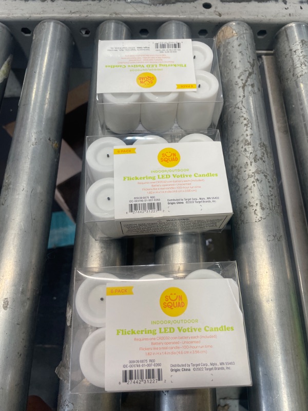 Photo 1 of 3PK-6pk LED Flameless Tea Lights - White - Sun Squad™
