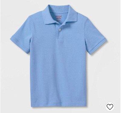 Photo 1 of Boys' Short Sleeve Pique Uniform Polo Shirt - Cat & Jack™ Light Blue - 2 PACK (M8/10)

