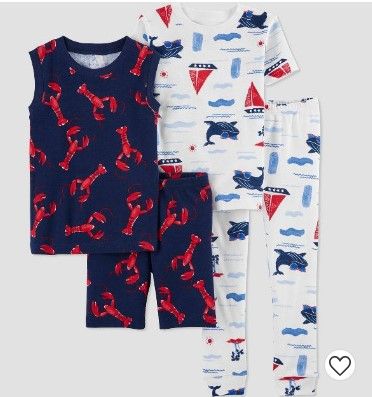 Photo 1 of Carter's Just One You® Baby Boys' Lobster Sea Print Pajama Set - Black/White - 3T (BOTTOMS ONLY)

