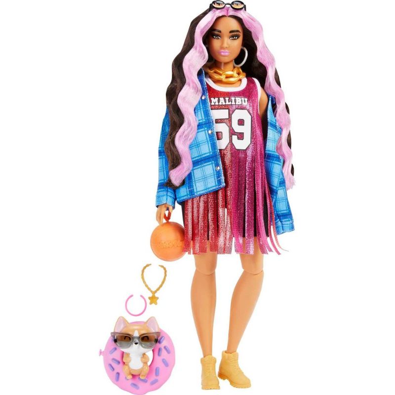 Photo 1 of Barbie Extra Doll and Pet #13 - Basketball Jersey Dress

