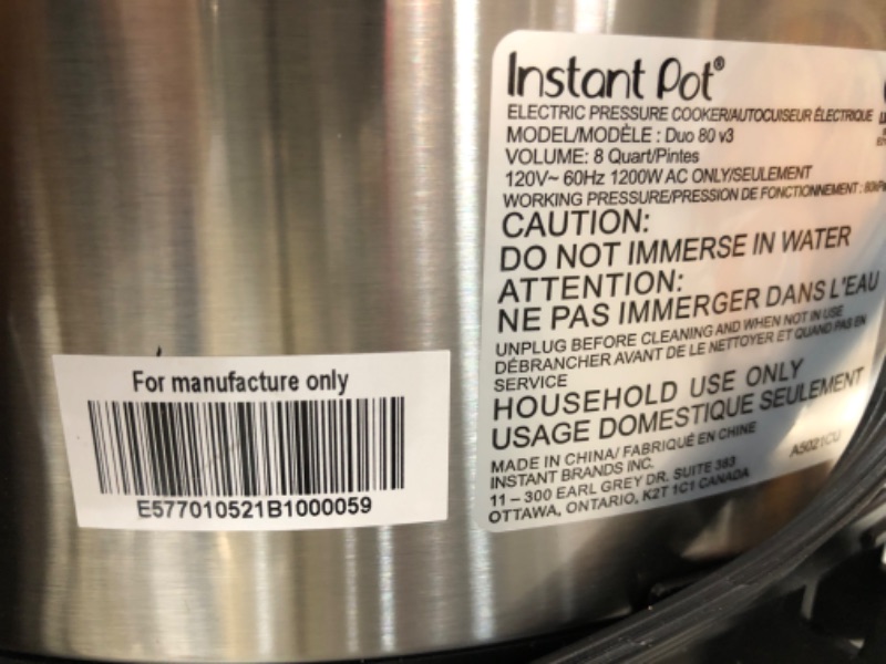 Photo 4 of Instant Pot DUO80 7-in-1 Programmable Pressure Cooker 8-Qt.
