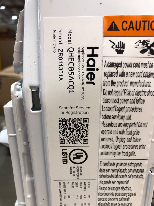 Photo 4 of (DAMAGED, FOR PARTS ONLY)Haier Mechanical Window Air Conditioner | 5,050 BTU | Easy Install Kit Included | Dual Mechanics for Cooling Fan Power and Temperature Control | Cools up to 150 Square Feet | 115 Volts | White
**BACK IS CRUSHED, FRONT BROKEN, DOES