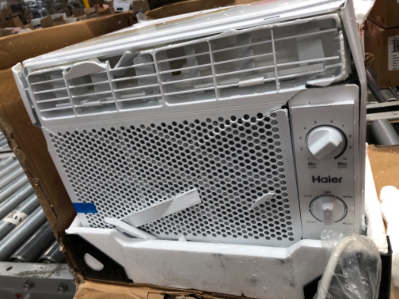 Photo 5 of (DAMAGED, FOR PARTS ONLY)Haier Mechanical Window Air Conditioner | 5,050 BTU | Easy Install Kit Included | Dual Mechanics for Cooling Fan Power and Temperature Control | Cools up to 150 Square Feet | 115 Volts | White
**BACK IS CRUSHED, FRONT BROKEN, DOES