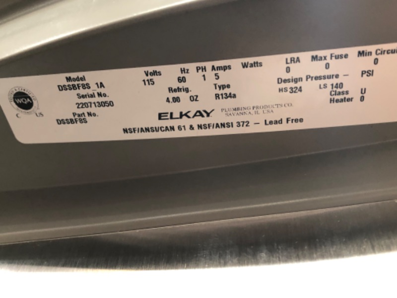 Photo 11 of (DAMAGE)Elkay DSSBF8S EZH2O Floor Standing Bottle Filling Station, Filtered, Refrigerated, Stainless Steel
**DENT ON THE SIDE**