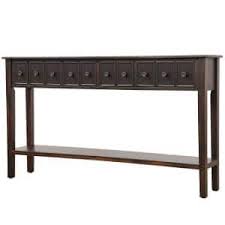 Photo 1 of 60.03 in. Black Rectangle Wood Console Table Long Sofa Table with Bottom Shelf and 4-Drawers
