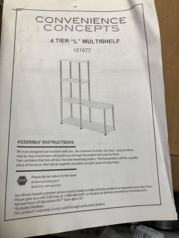 Photo 3 of Convenience Concepts Designs2Go Multi Shelf "L" Bookshelf