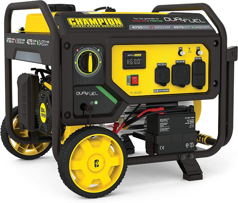 Photo 1 of Champion Power Equipment 201052 4750/3800-Watt Dual Fuel Portable Generator with Electric Start, Wheel Kit
