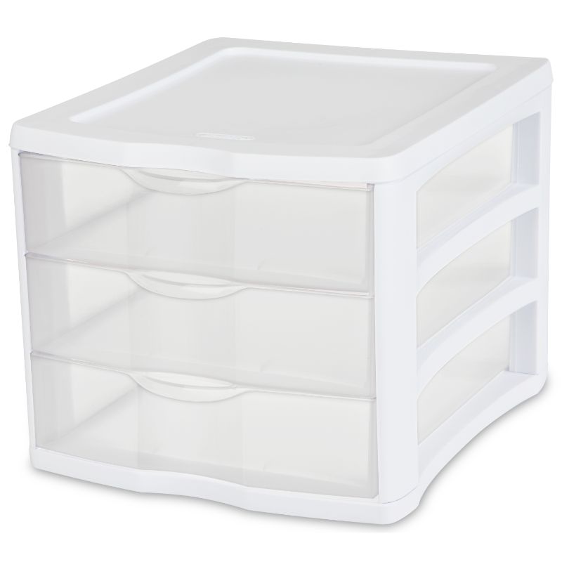 Photo 1 of 2 PACK**Clearview 3-Compartment Plastic Drawer Unit
13 1/2" x 11" x 9 5/8