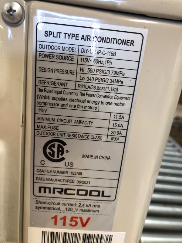 Photo 8 of *BOX 1 OF 2* MRCOOL DIY 3rd Gen 12,000 BTU 22 SEER Energy Star Ductless Mini-Split AC and Heat Pump with 25 ft. Install Kit 115V
