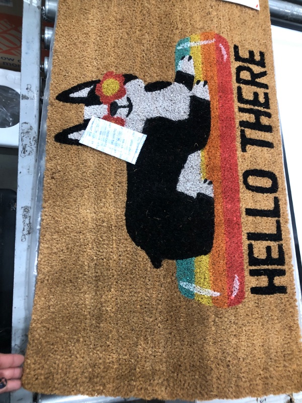 Photo 2 of 1'6x2'6 Hello Summer Dog Doormat Natural - Sun Squad 2 pack 
