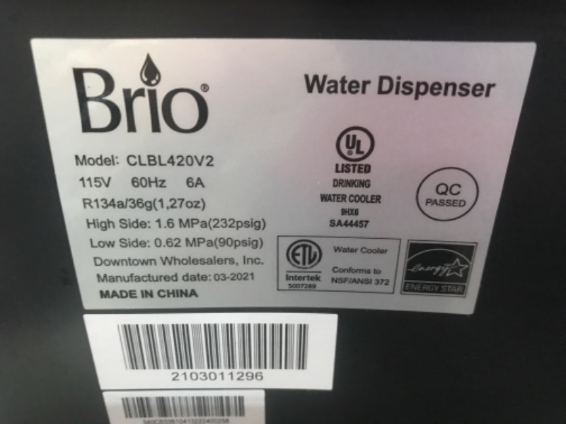 Photo 6 of Brio Bottom Loading Water Cooler Water Dispenser – Essential Series - 3 Temperature Settings - Hot, Cold & Cool Water - UL/Energy Star Approved
