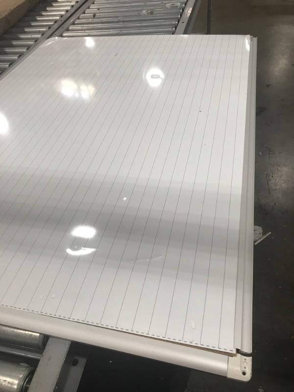 Photo 3 of ** DAMAGED** MasterVision Magentic Dry Erase Planning White Board, 1" x 2" Grid, Laquered Steel Surface, Sliding Marker Tray, 36" x 48", Aluminum Frame, Silver (MA0592830)
