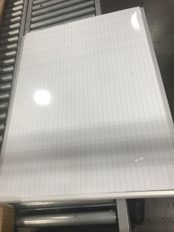 Photo 2 of ** DAMAGED** MasterVision Magentic Dry Erase Planning White Board, 1" x 2" Grid, Laquered Steel Surface, Sliding Marker Tray, 36" x 48", Aluminum Frame, Silver (MA0592830)
