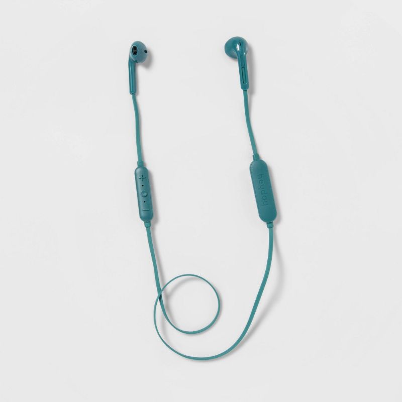 Photo 1 of 2PK-Heyday Wireless Bluetooth Flat Earbuds - Bright Teal
