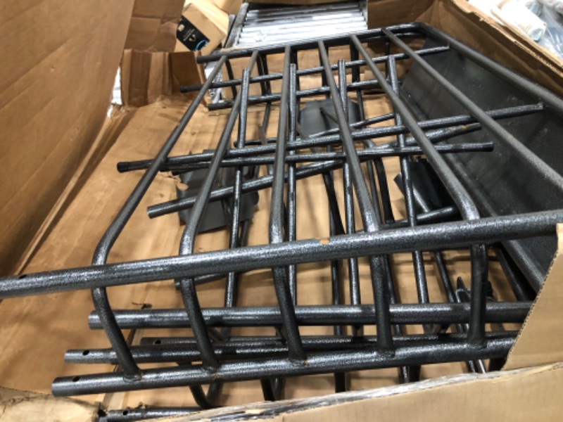 Photo 3 of ***PARTS ONLY*** Mockins 60x20x6 Folding Cargo Carrier Hitch Mount Steel Cargo Basket |500lb Capacity Hitch Mount Cargo Carrier | Trailer Hitch Cargo Carrier with Waterproof Cargo Bag and Net| Hitch Rack Cargo Trailer
