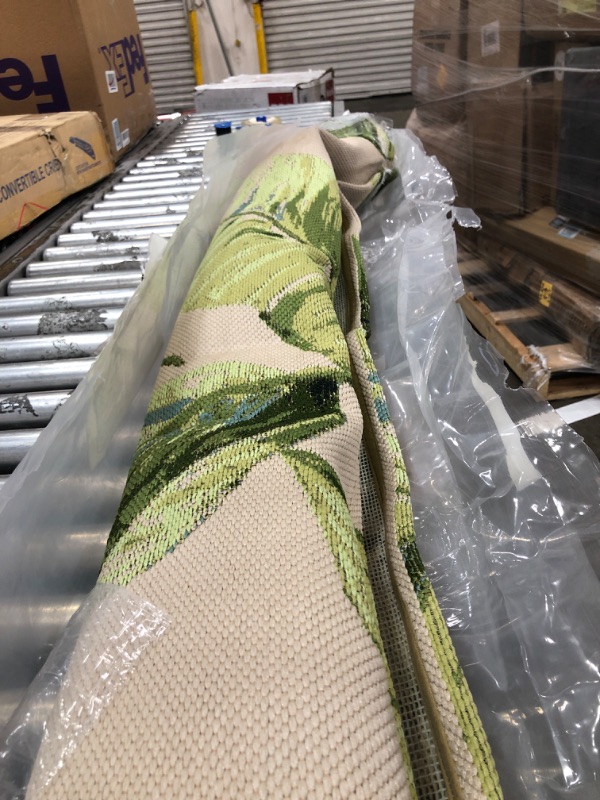Photo 1 of 5' X 7' Vacation Tropical Outdoor Rug Green - Threshold
