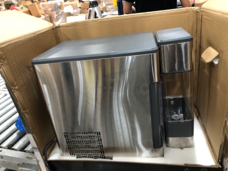 Photo 2 of GE Profile Opal | Countertop Nugget Ice Maker with Side Tank | Portable Ice Machine Makes up to 24 lbs. of Ice Per Day | Stainless Steel Finish
