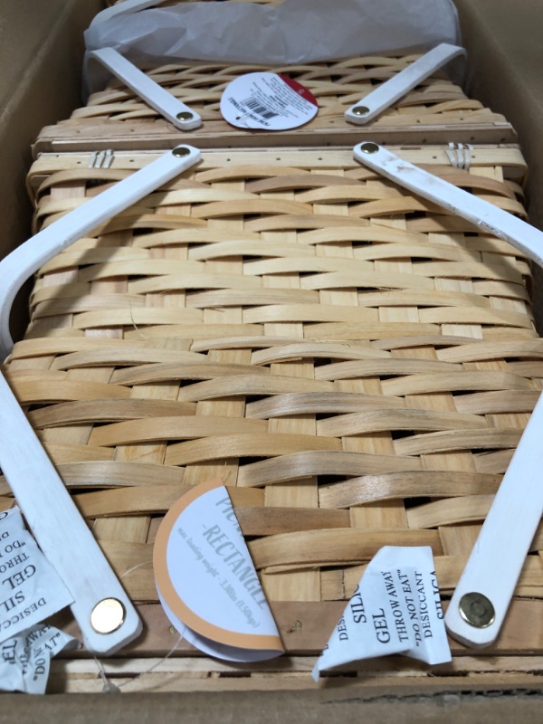 Photo 1 of 4PK- SQUARE WOVEN PICNIC BASKET