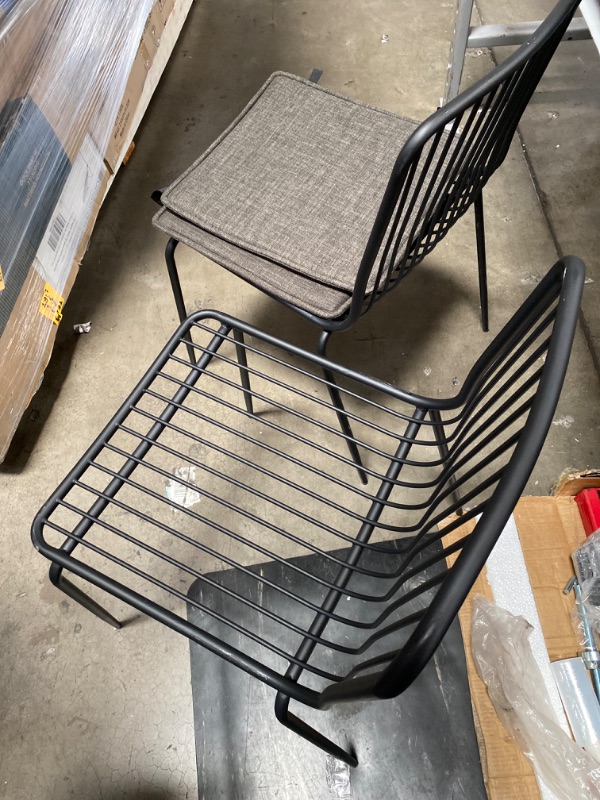 Photo 1 of 2 Pieces Outdoor Patio Furniture Metal chair Set, Grey