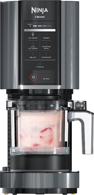 Photo 1 of **MISSING PARTS** Ninja NC299AMZ CREAMi Ice Cream Maker, for Gelato, Mix-ins, Milkshakes, Sorbet, Smoothie Bowls & More, 7 One-Touch Programs, with (1) Pint Container & Lid, Compact Size, Perfect for Kids, Matte Black
