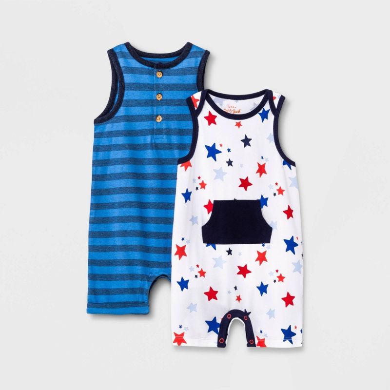 Photo 1 of Baby Boys' 2pk Americana Romper - Cat & Jack™ NEWBORN
