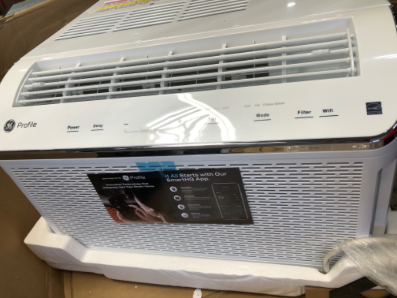Photo 7 of ***UNIT MAKES NOISE WHEN ON**DAMAGED** GE Profile Ultra Quiet Window Air Conditioner 6,150 BTU, WiFi Enabled Energy Efficient for Small Rooms, Easy Installation with Included Kit, 6K Window AC Unit, Energy Star, White
