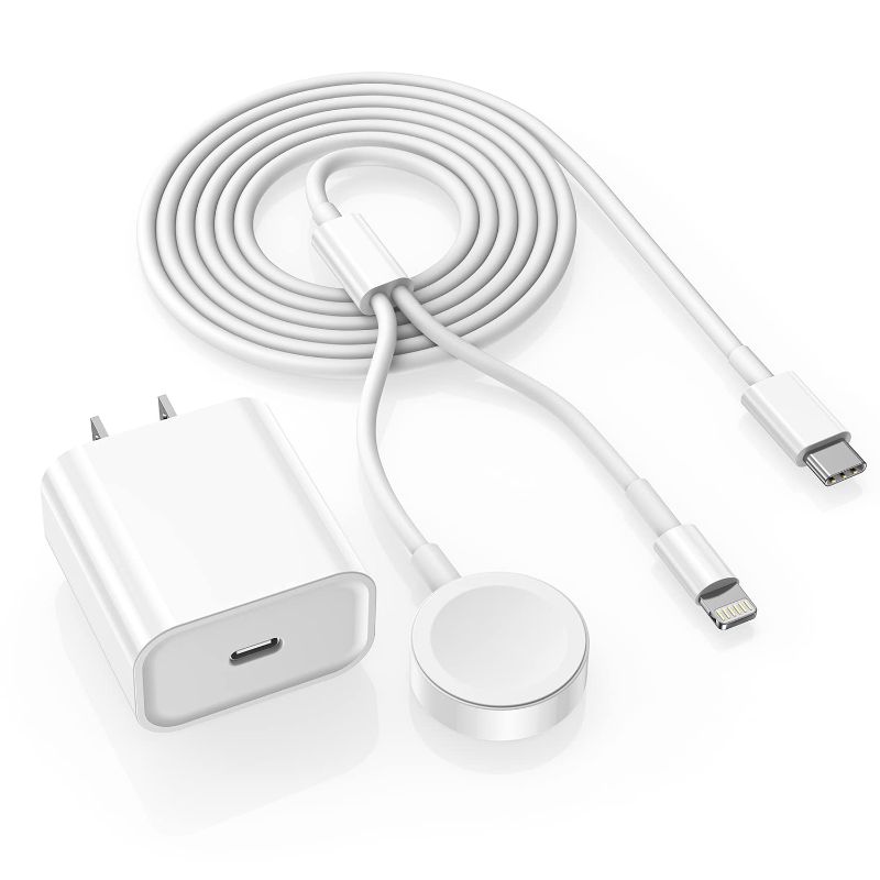 Photo 1 of 2-in-1 USB C Apple Watch Charger MFi Certified 6.6FT Wireless iWatch Charger Magnetic Charging Cable with 20W USB-C Power Adapter for Apple Watch Series 6/SE/5/4/3/2/1 & iPhone 13/12/11/Pro/Max/8
