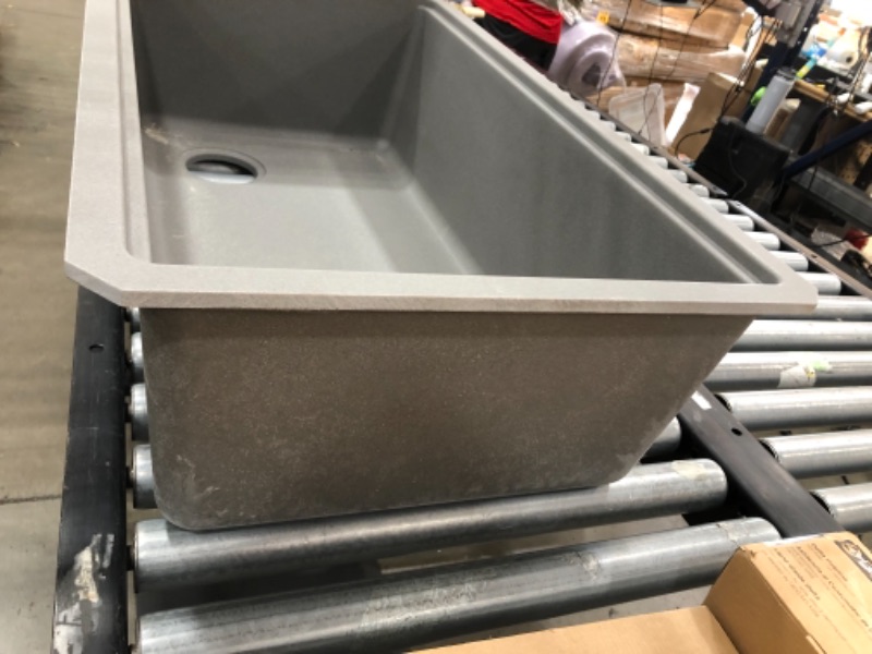 Photo 2 of **OPENED TO VERIFY ITEM**
Delta Everest Dark Grey Granite Composite 33 in. Single Bowl Undermount Workstation Kitchen Sink with Accessories
