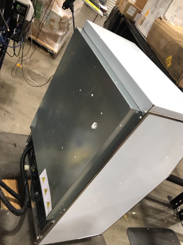 Photo 3 of **not functional-minor dents-parts only**
110 lb. / 24 H Commercial Freestanding Only Food Grade Construction Flake Ice Machine for Seafood Restaurant, Silver
